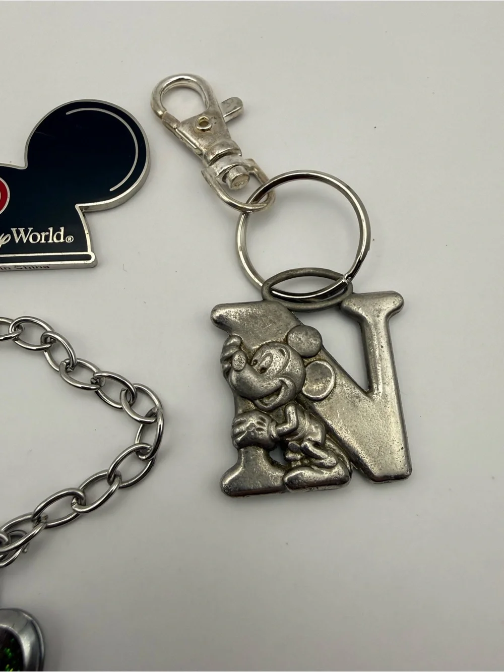 Disney Mickey Pluto 2019 Keychain Bracelet Charm Tinker Bell Locket Lot of (4)